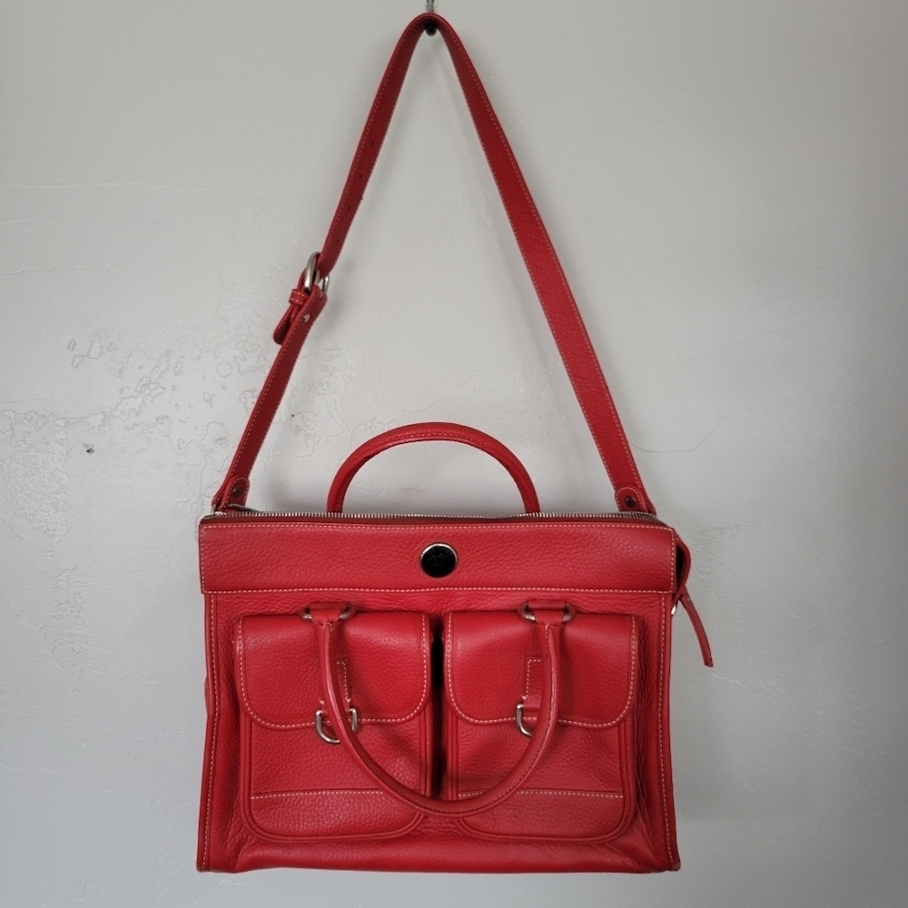 Dooney & Bourke Red Pebbled Leather Tote Bag Crossbody Purse Wallet - Picture 3 of 12
